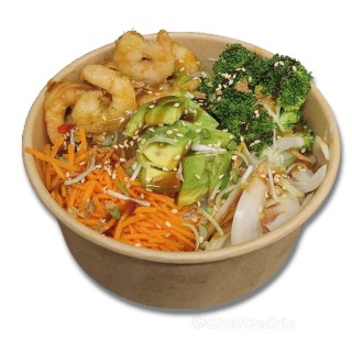 Poké crevette ail et gingembre sauce Hawaïenne